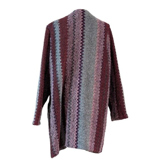 Vintage Ample Jacs California Chunky Purple Hues Knit Long Cardigan Whimsigoth - Picture 4 of 6